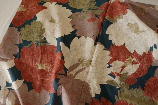 Large Floral Cotton Voile Fabric – 2.9 yd