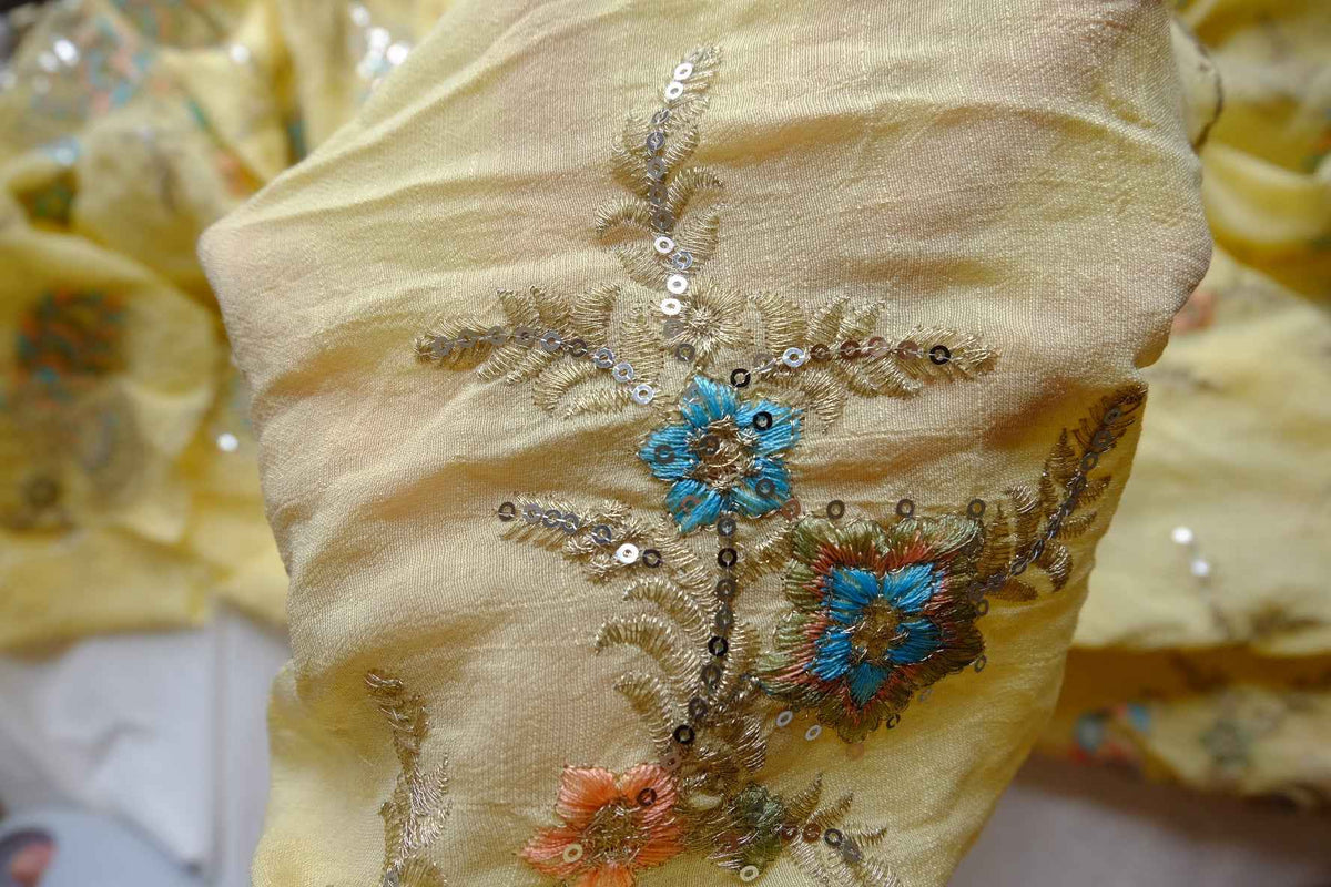 Pastel Sequin Embroidered Tencel Nylon — 2.4 yd