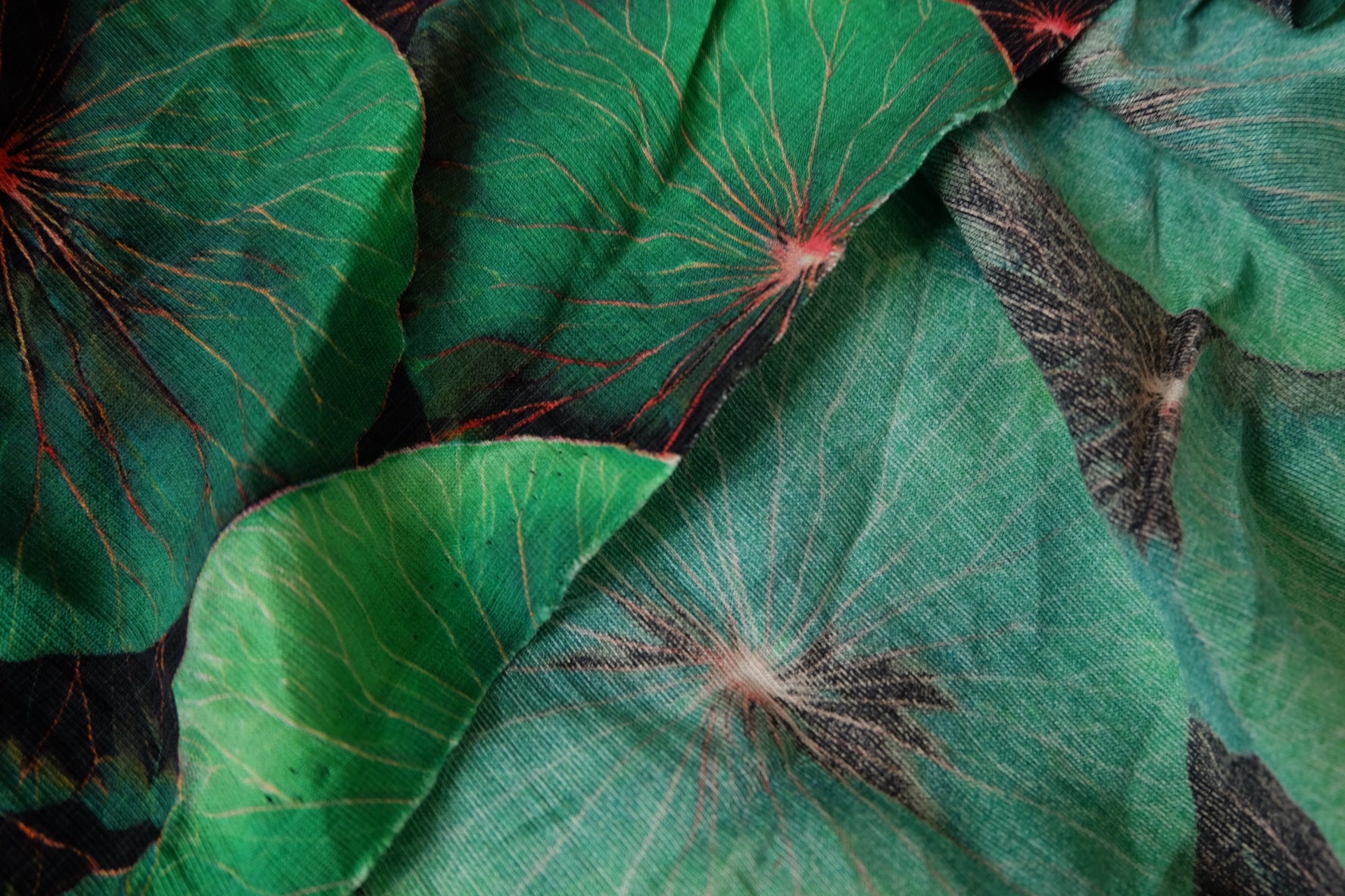 Water Lily Print Tencel Linen Fabric – Airy, Soft, Unlined Summer Dress Fabric (2.19 yards)