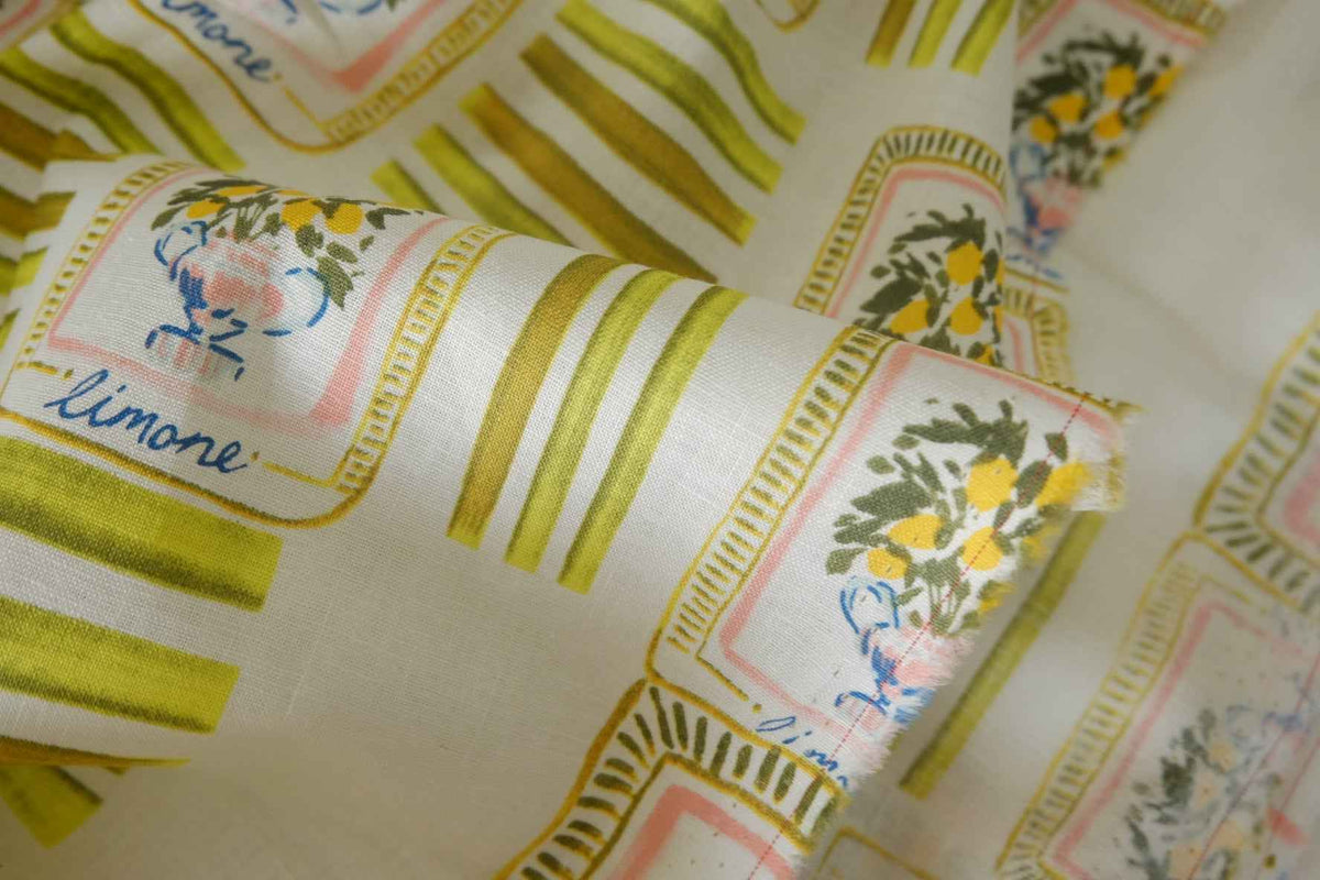 Limone Print Linen Cotton — 2.19 yd