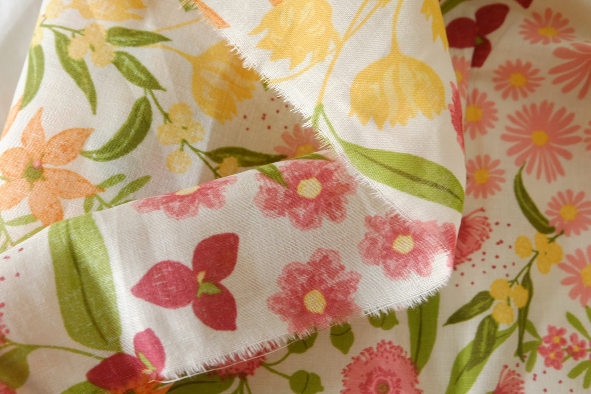 Summer Garden Floral Cotton Linen – 3.3 yd