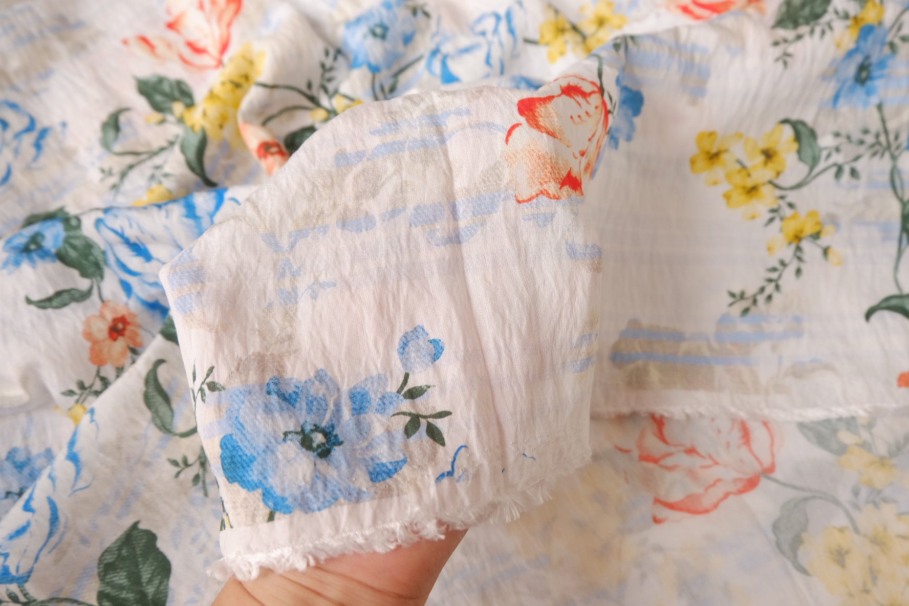 Romantic Floral Tencel Cotton Fabric, 3.28 Yards