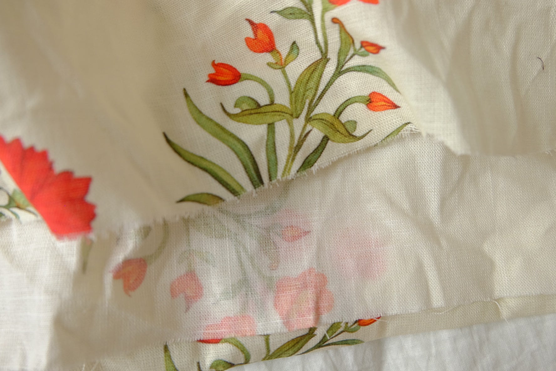 Botanical Linen Cotton Print, 1.97 Yards