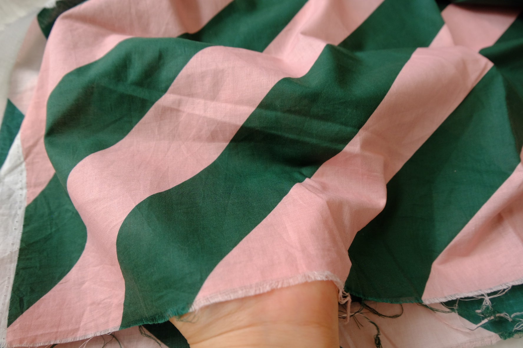 Blush & Forest Geometric Cotton Lawn, 1.6 Yards