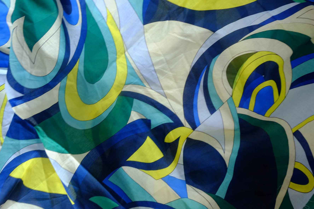 Peacock Swirl Cotton Voile — 2.6 yd
