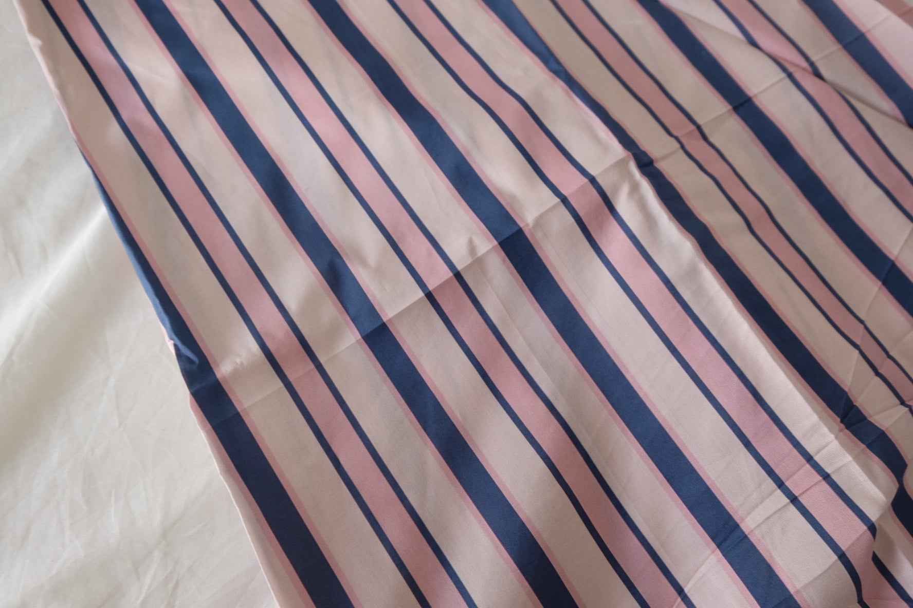 Pink & Navy Striped Cotton Lawn Fabric – 1.6 yd