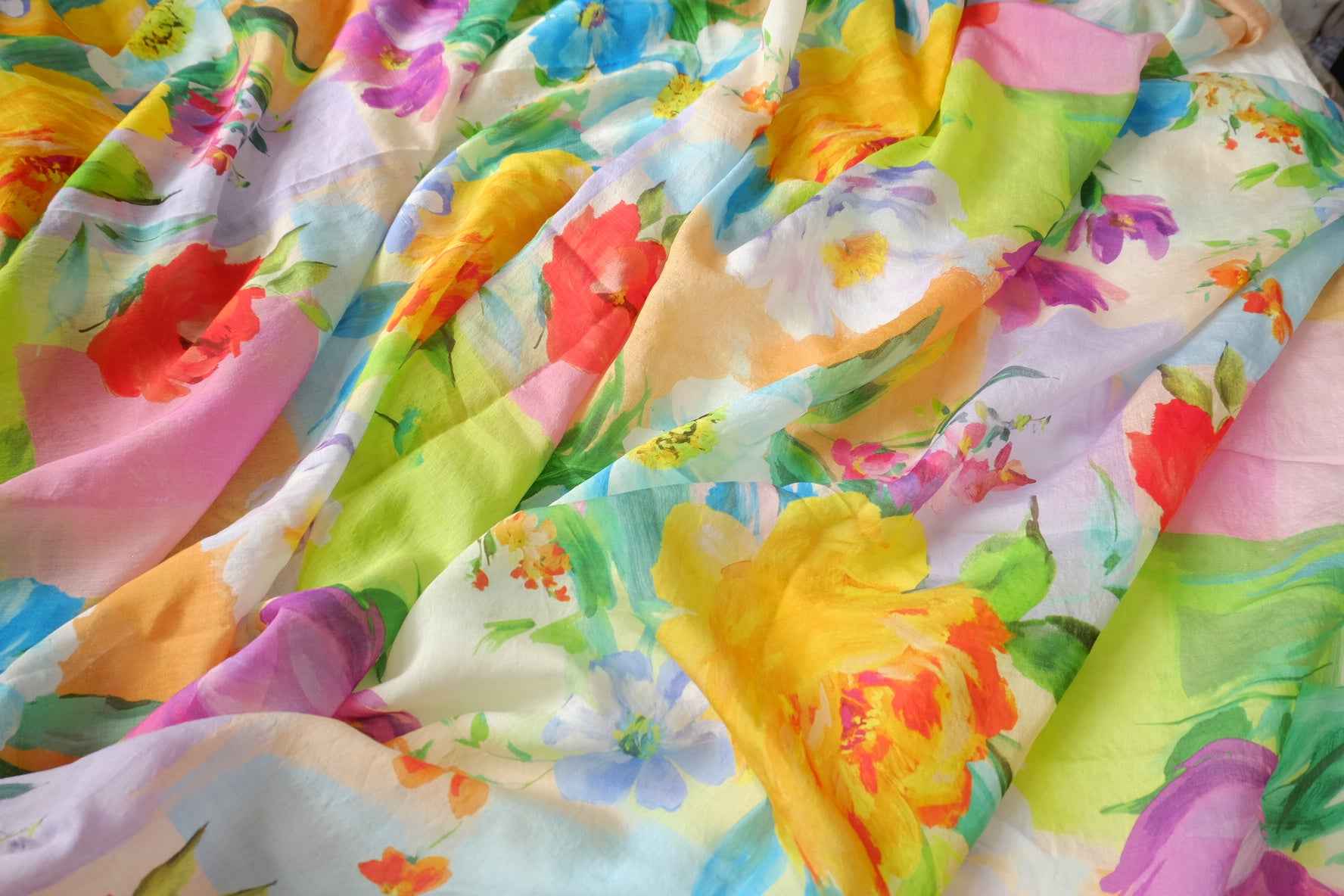 Watercolor Garden Lightweight Tencel Fabric - 3.28 yd