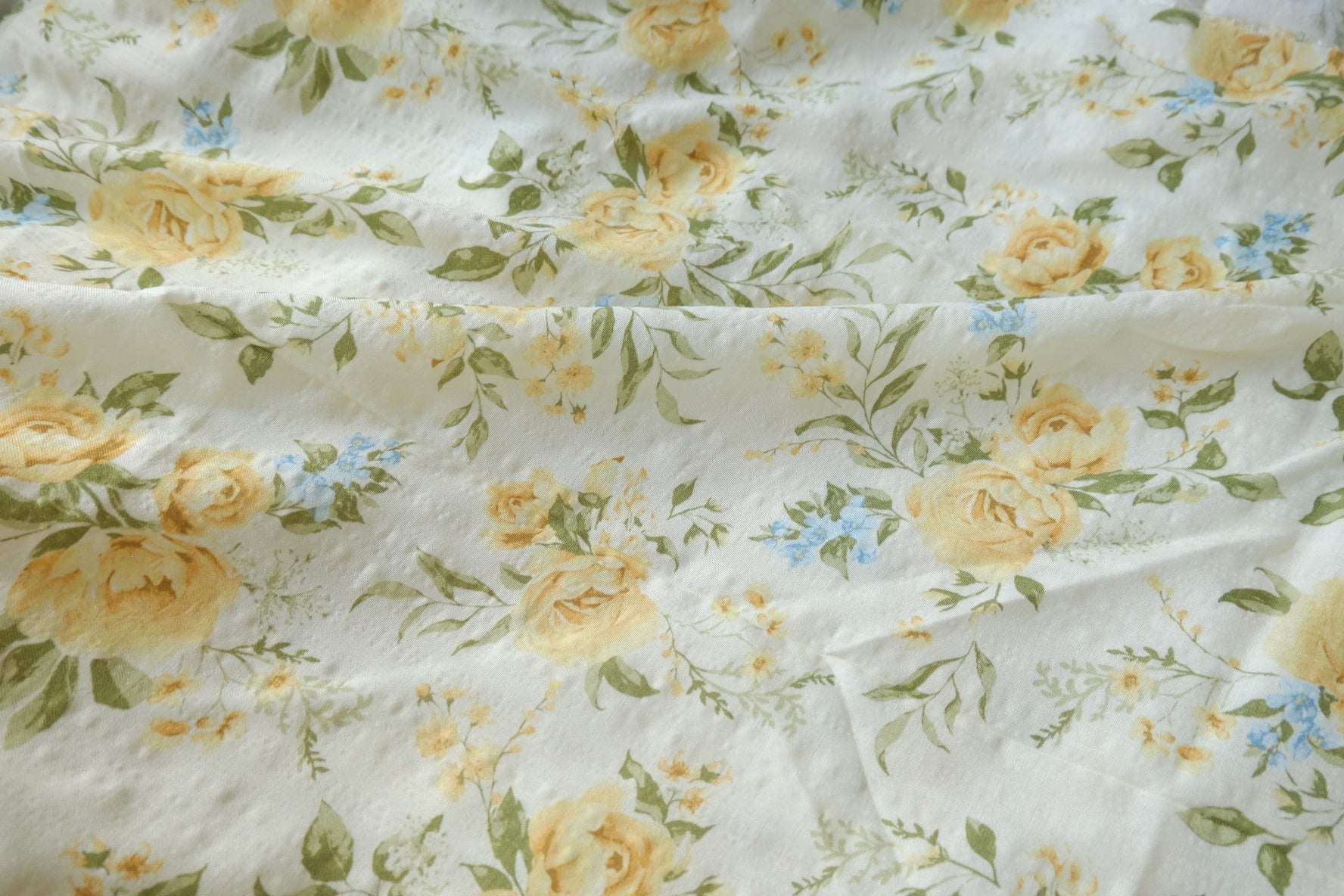 Soft Yellow Rose Linen-Cotton Fabric - 3.28 yd