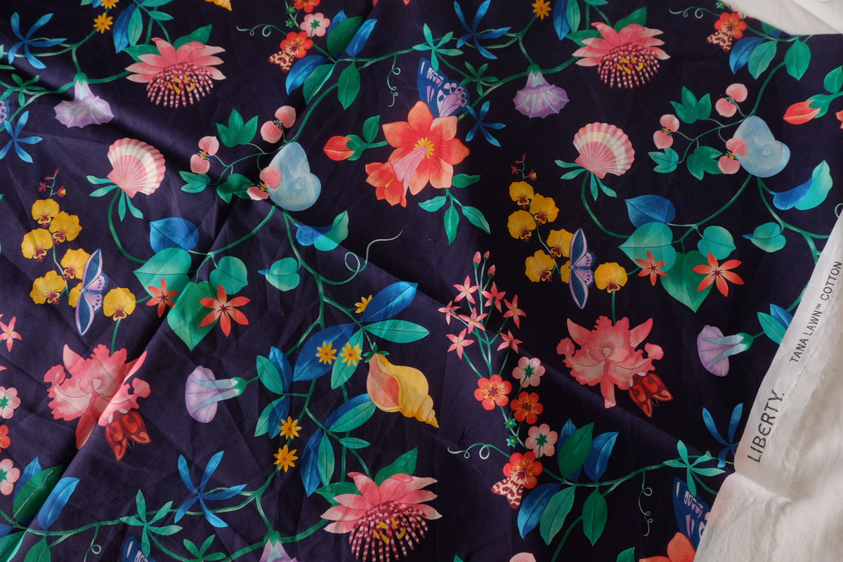 Tropical Night Garden Cotton Lawn — 1.20 yd