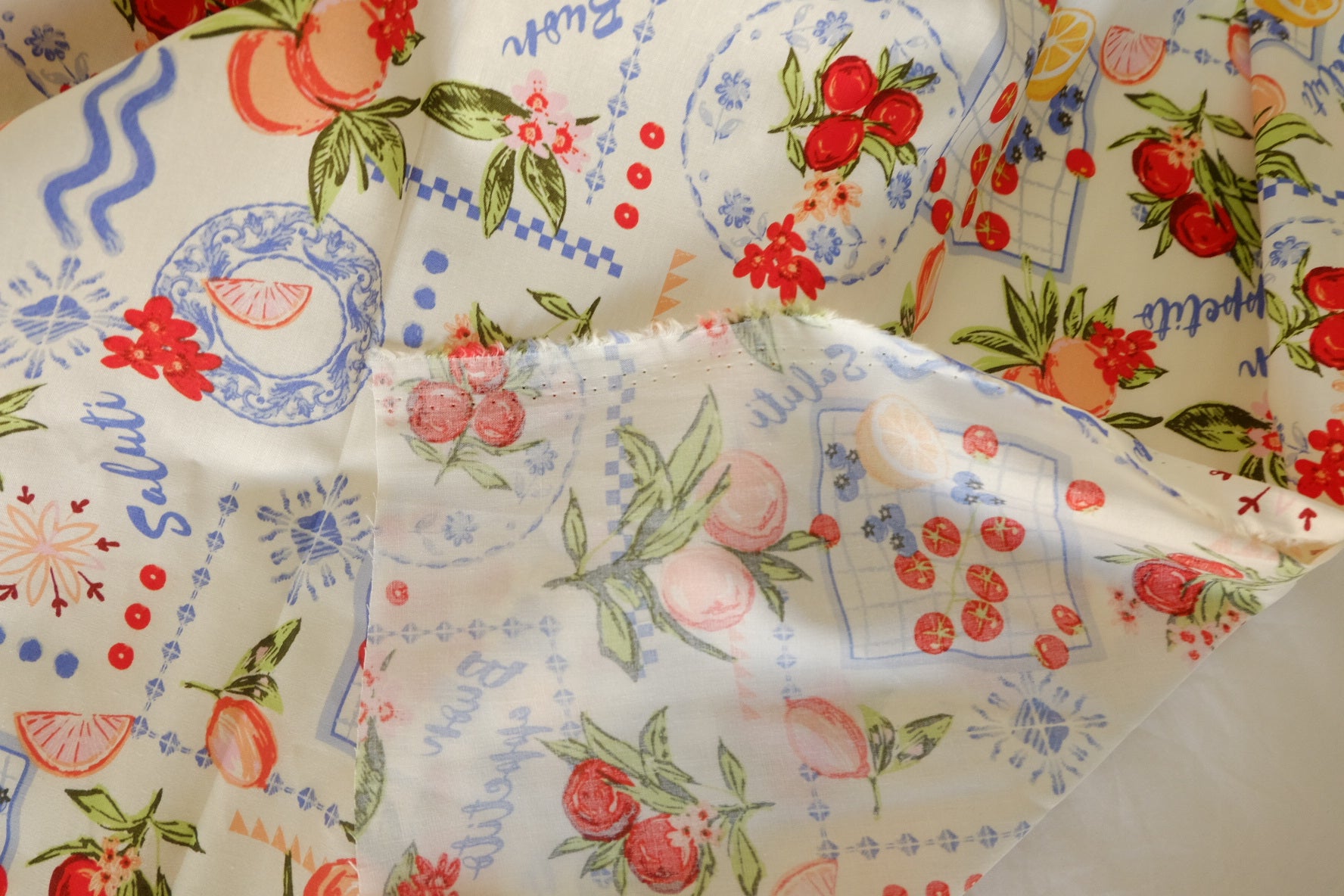 Italian Kitchen Stretch Cotton Poplin Fabric – 3.3 yd