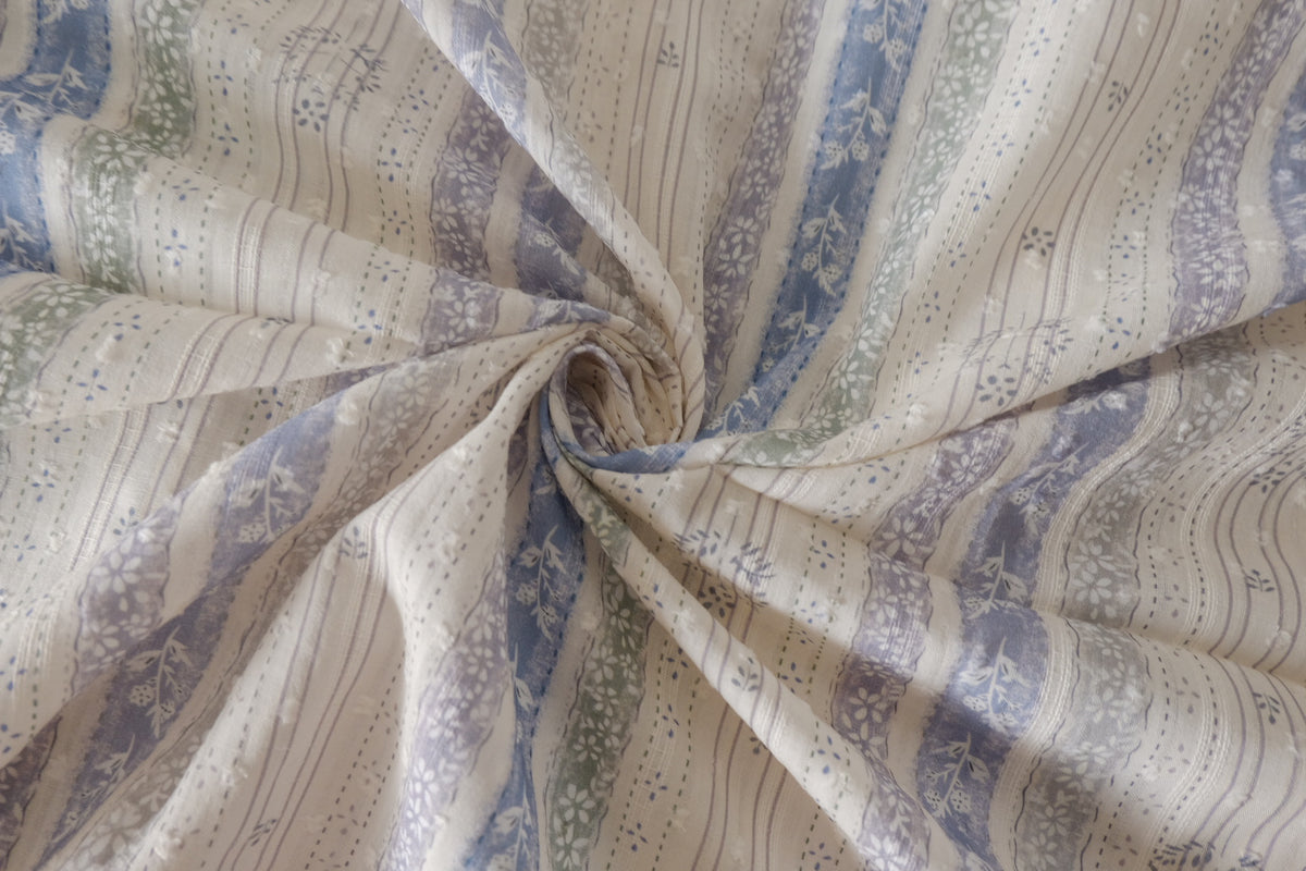 Soft Meadow Stripe Cut-Jacquard Cotton — 2.19 yd