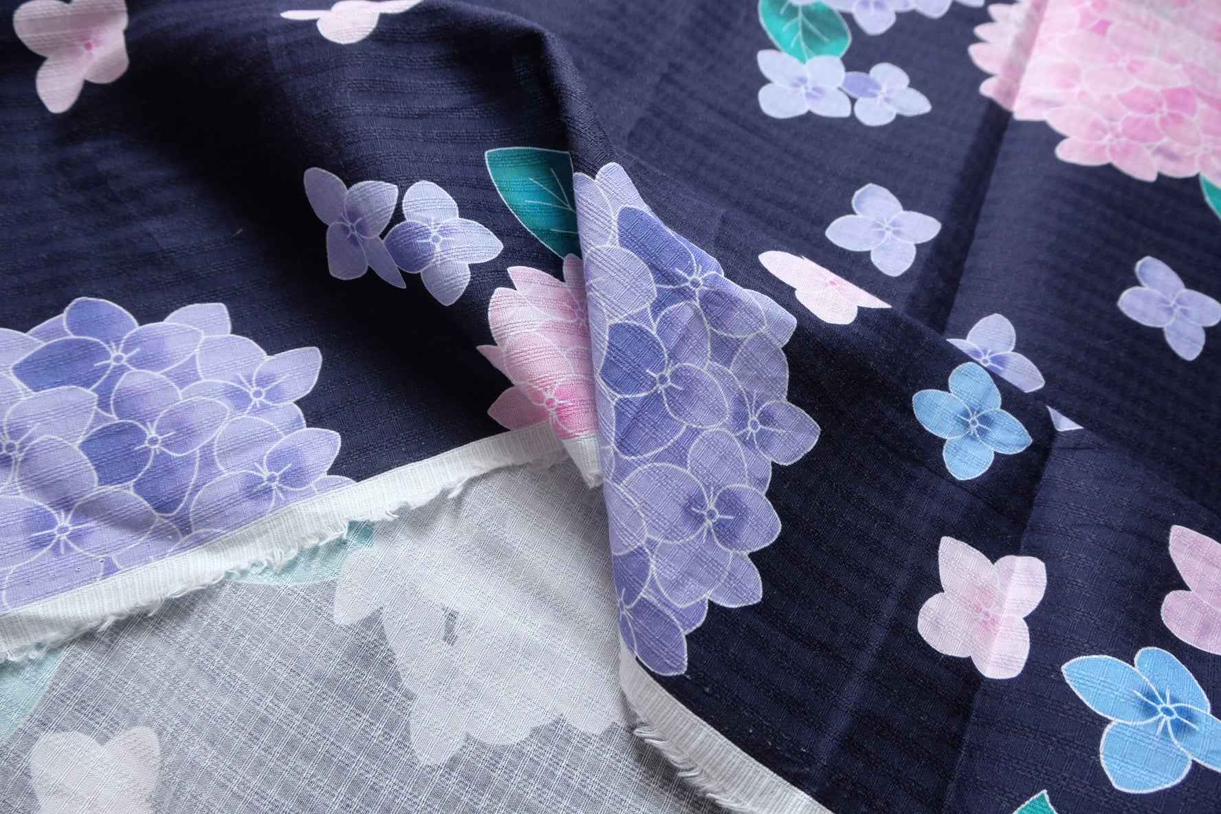 Hydrangea Slub Cotton Jacquard Fabric, Soft Summer Dress Weight, 3.28 Yards
