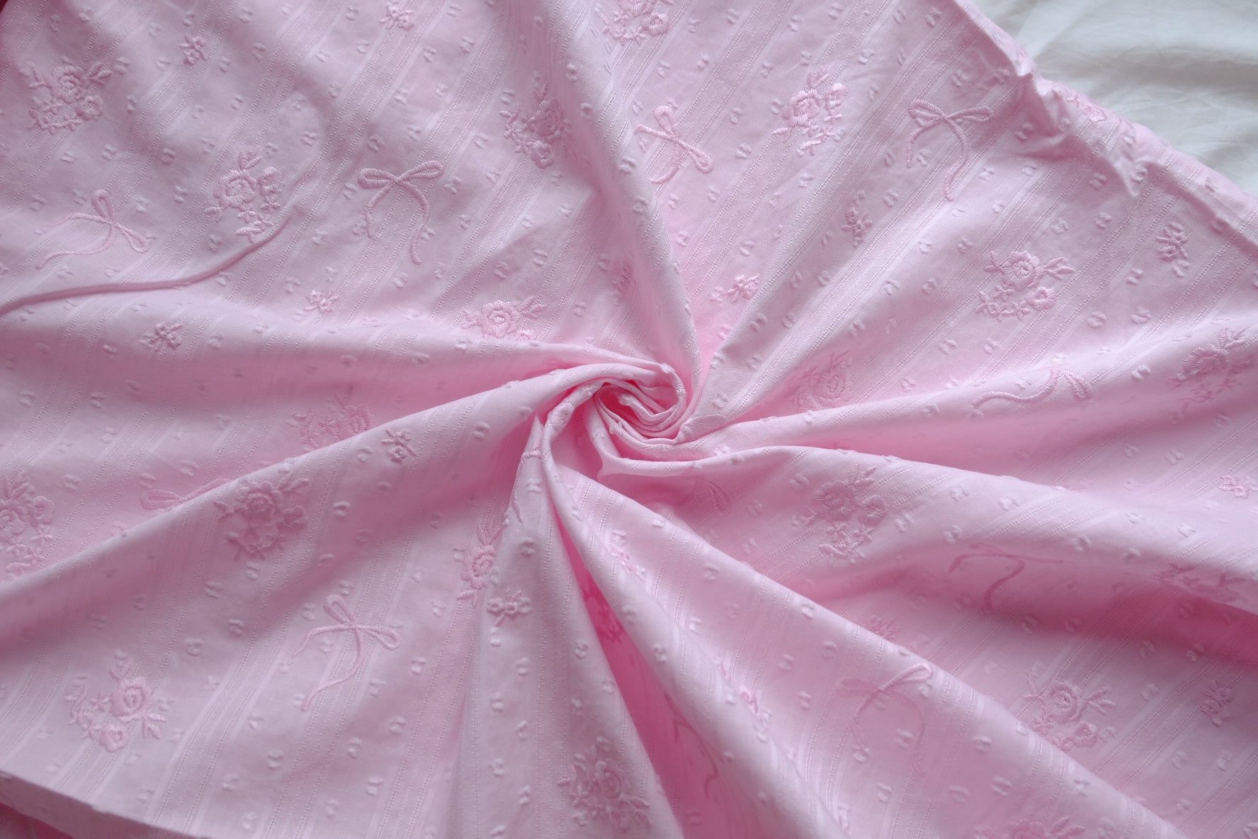 Blush Embroidered Dobby Cotton – 2.2 yd