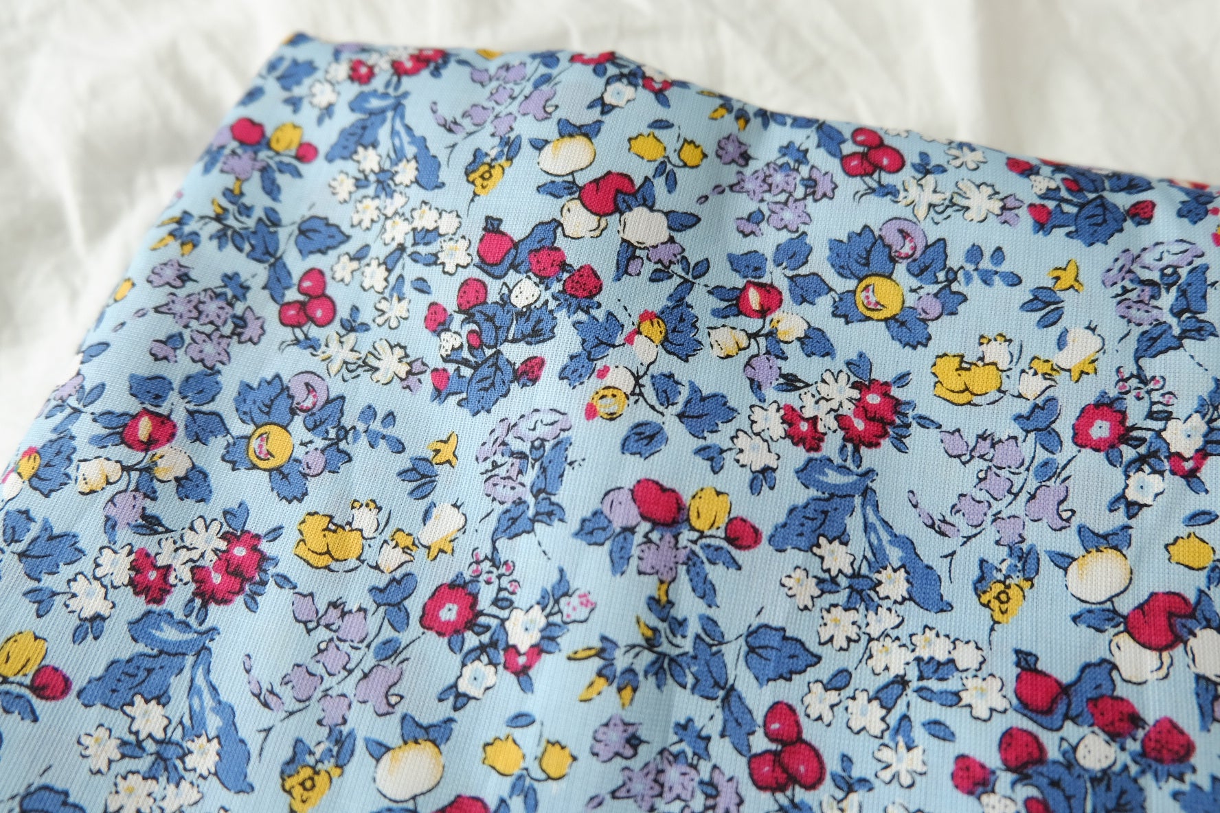 Blue Berry Floral Textured Cotton Fabric for Shirts and Skirts 2.2 Yards
