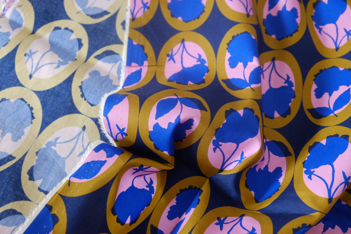 Cobalt Cameo Floral Fine Cotton – 2.2 yd