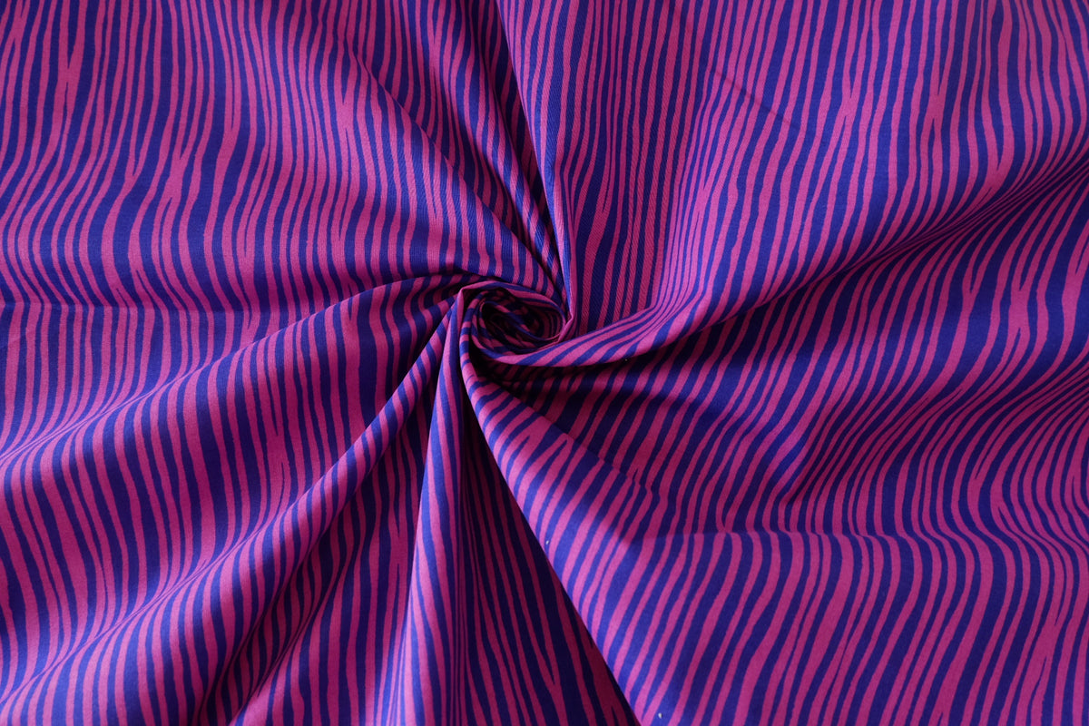 Electric Orchid Stripes – Designer Deadstock Cotton Fabric | 1.6 / 2.7 Yards