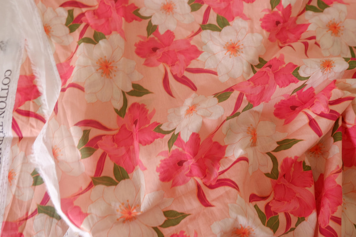 Coral Garden Cotton Lawn – 2.1 yd