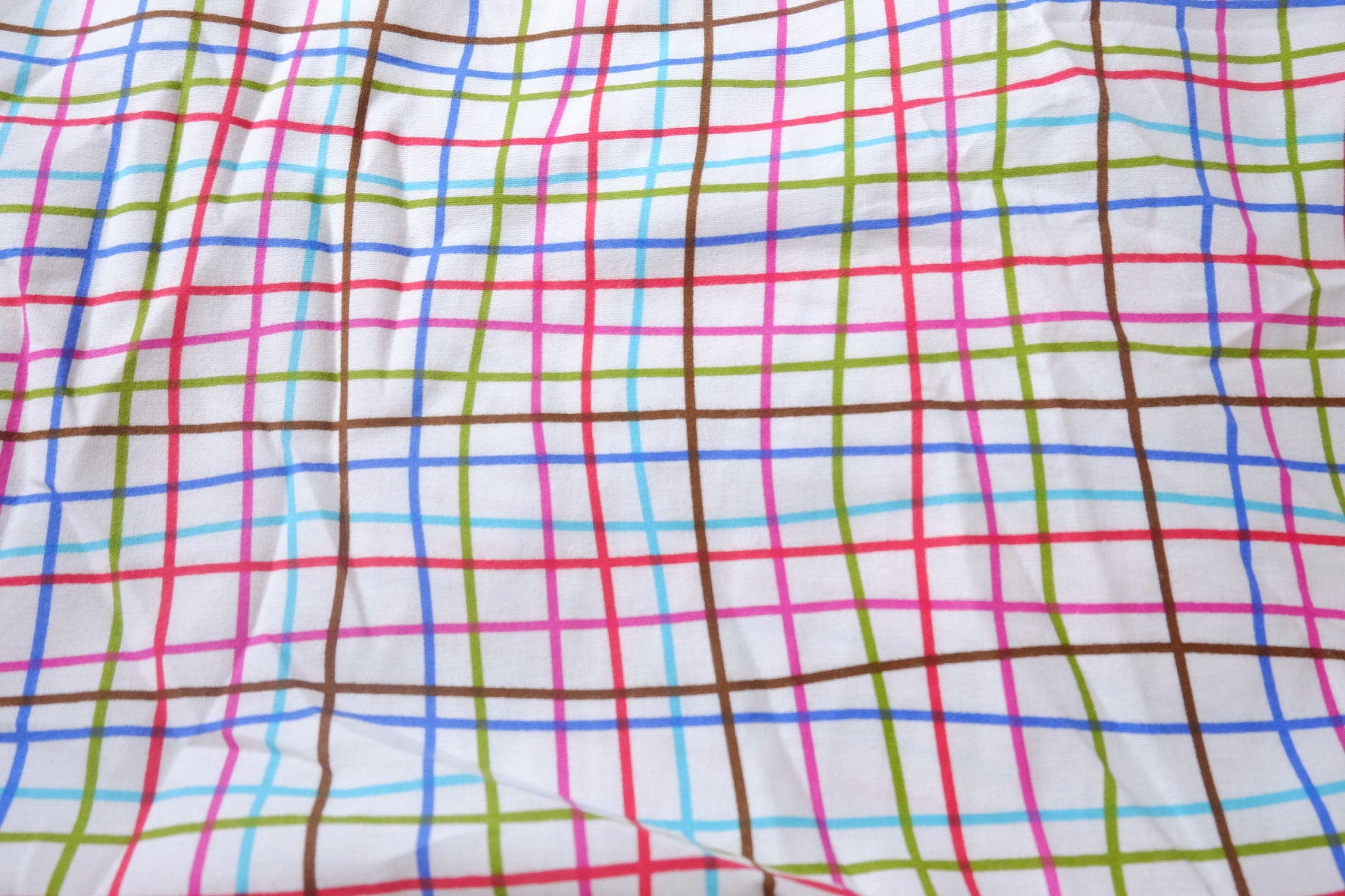 Colorful Line Check Structured Cotton Fabric — 2.19 yd
