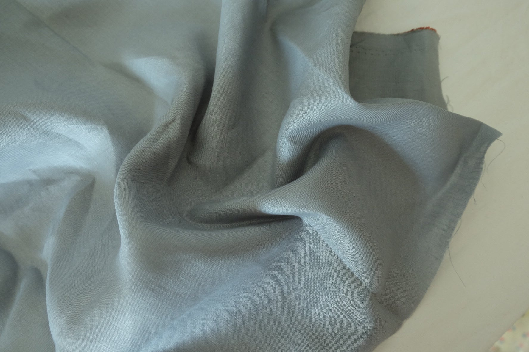 Heavy 17s Pure Linen Fabric in Pale Grey Blue - 3 yd