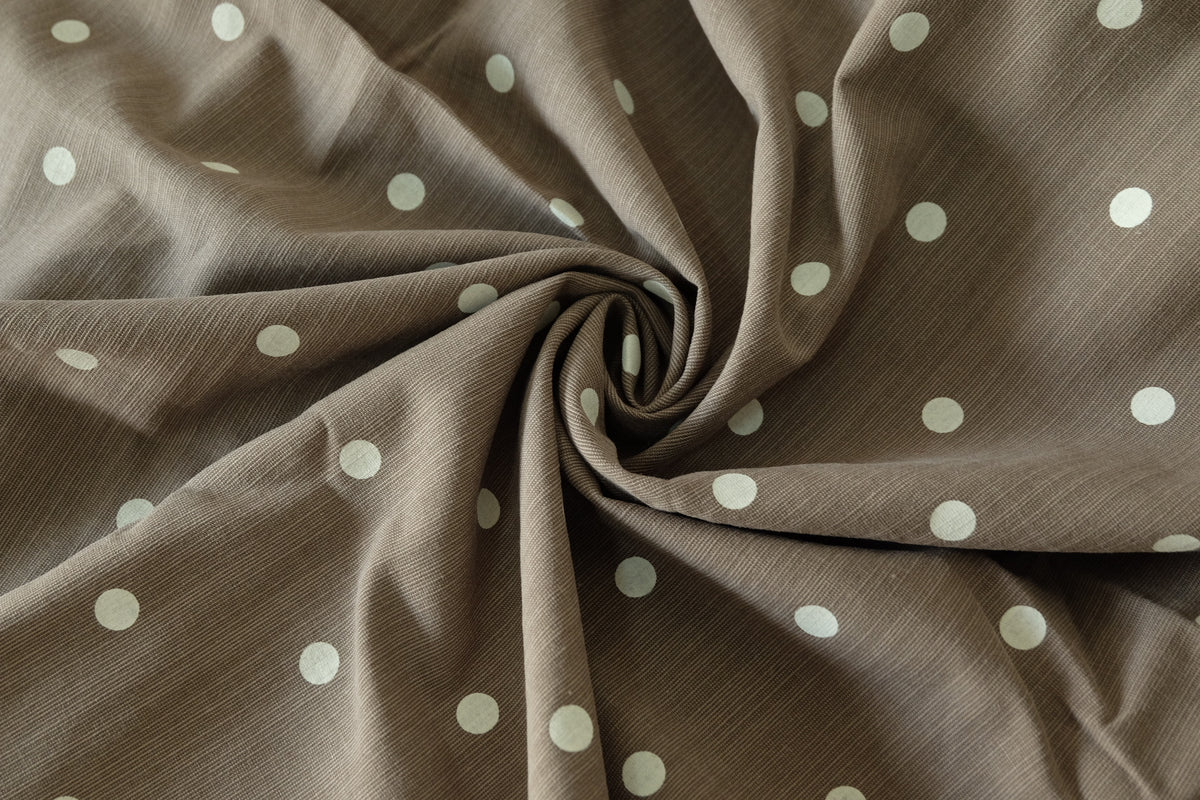 Taupe Polka Dot Ramie Cotton – 1.6 yd