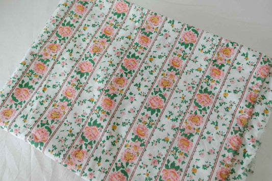 Vintage Rose Stripe Cotton Poplin Fabric – 3.3 yd