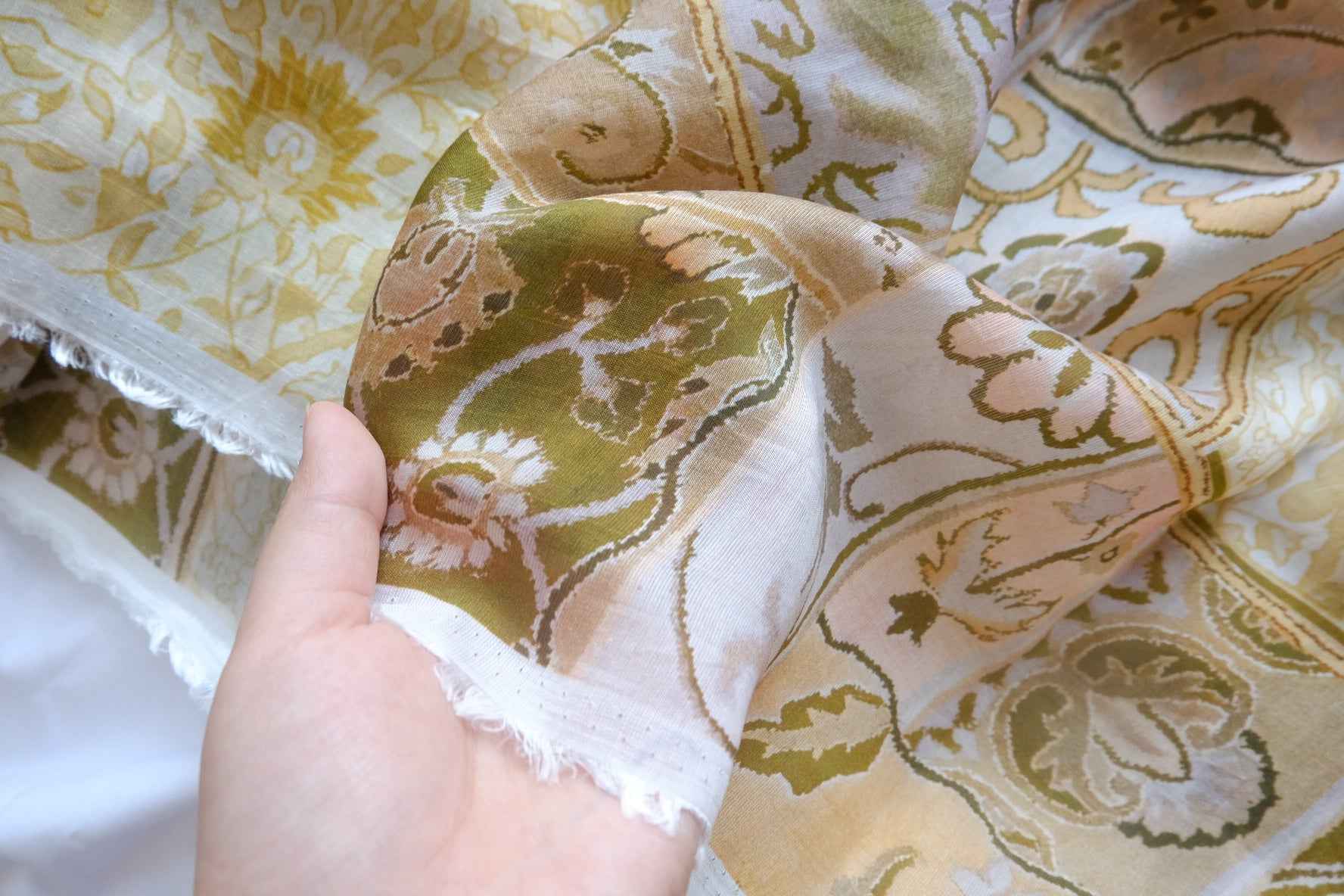 Silk Tencel Linen Patchwork Print Fabric - 3.28 yd