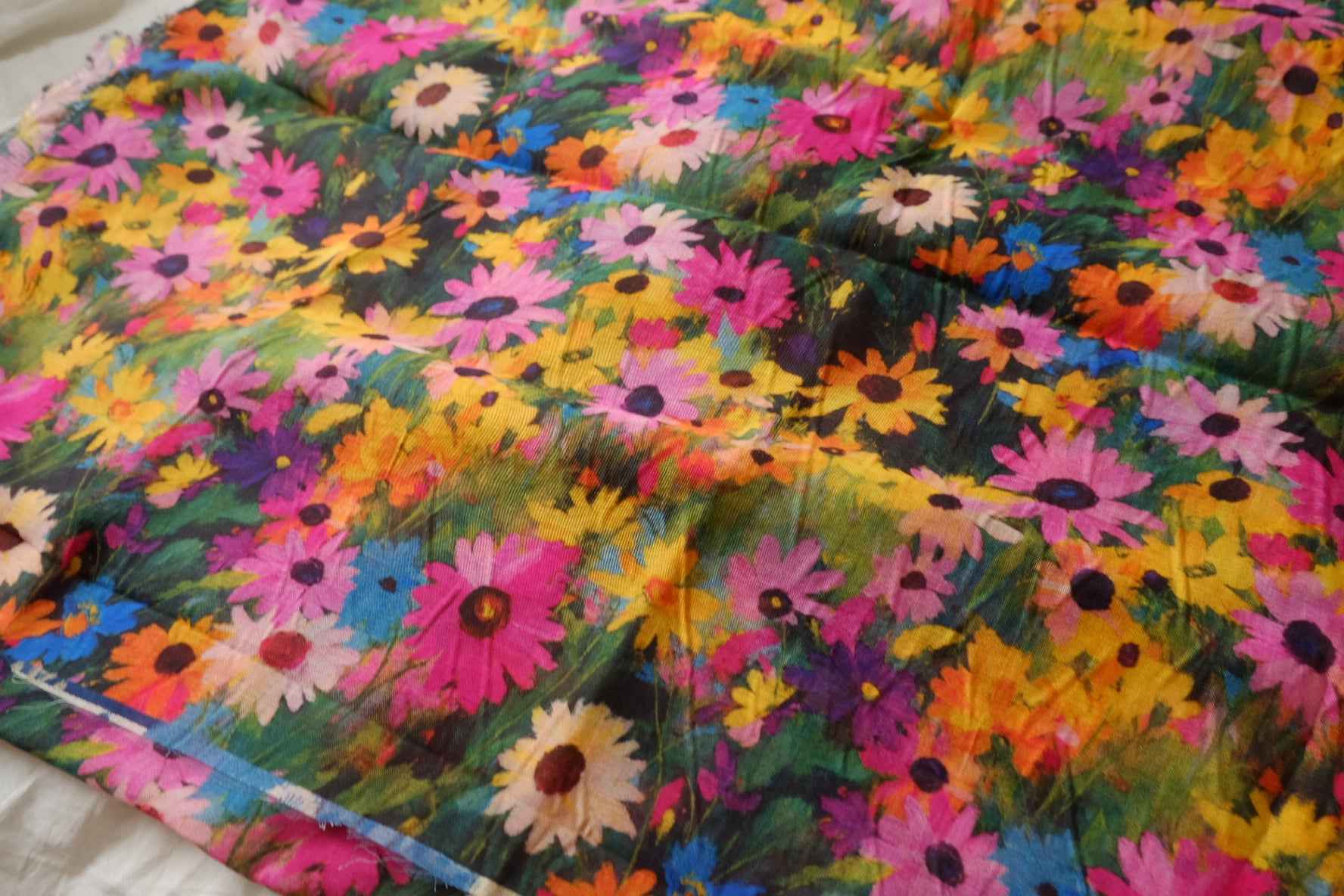 Colorful Daisy Tencel-Cotton Fabric - 2.52 yd