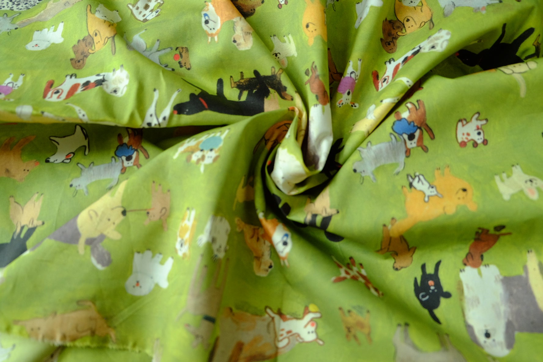Playful Dog Print High-Density Cotton Twill Fabric 1.5 Yards