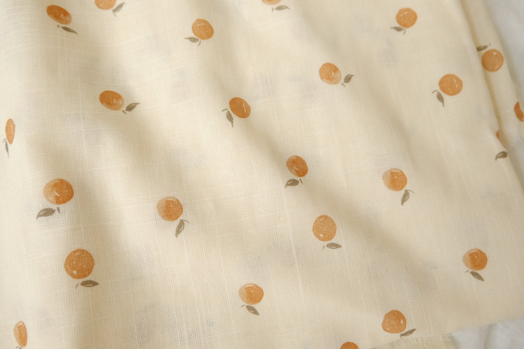 Tiny Orange Slub Cotton Linen Blend (1.6 Yards)