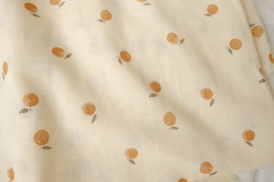 Tiny Orange Slub Cotton Linen Blend (1.6 Yards)