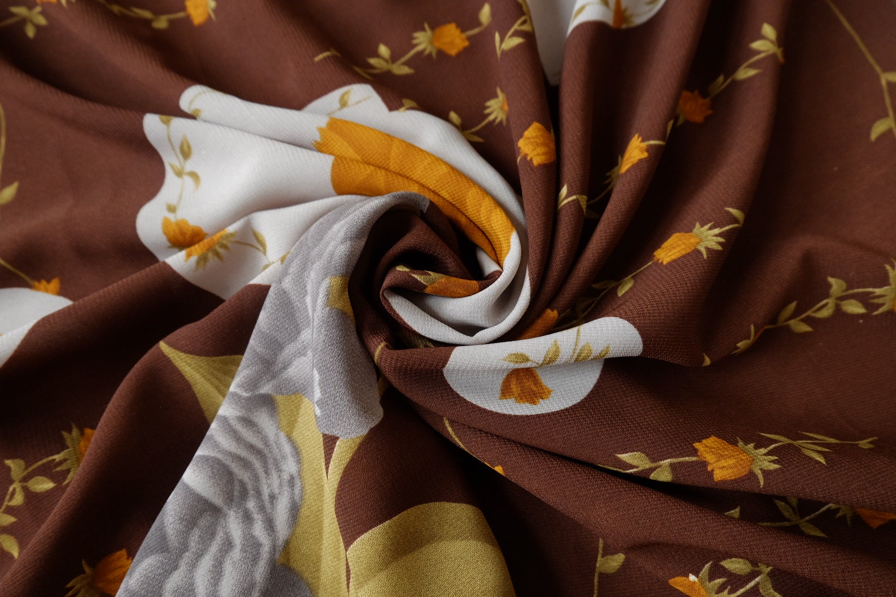 Vintage Floral Opaque Chiffon, 3.28 Yards
