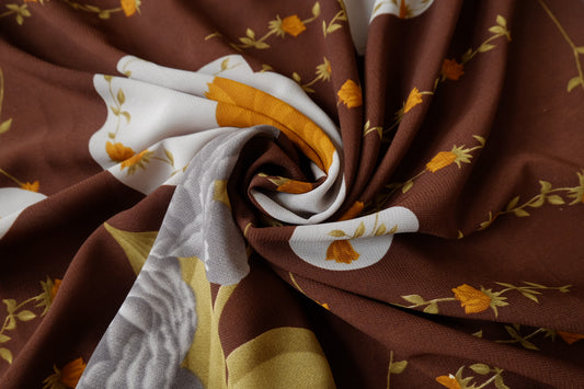 Vintage Floral Opaque Chiffon, 3.28 Yards