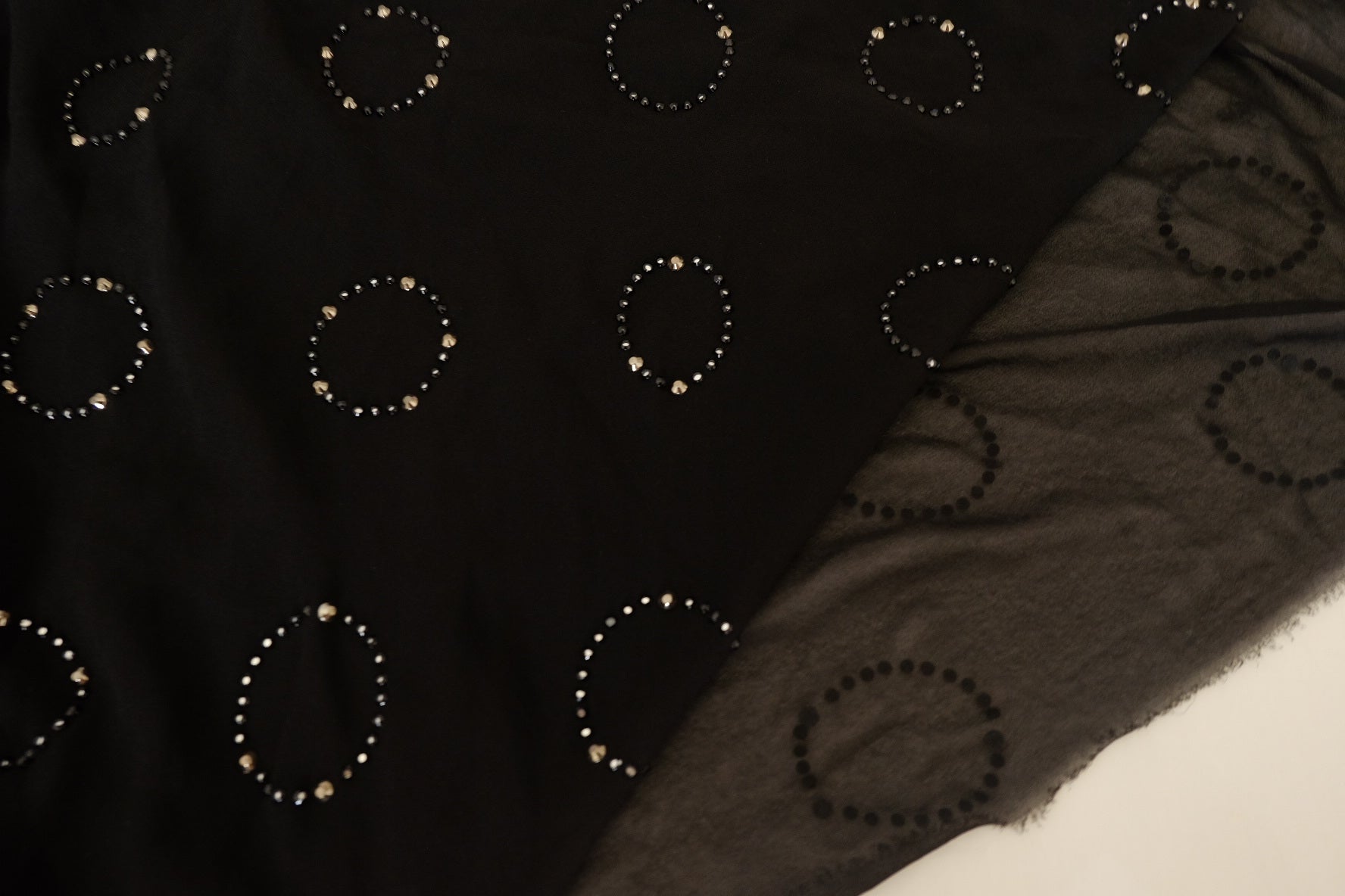 Black Rhinestone Mesh Fabric – 2.2 yd