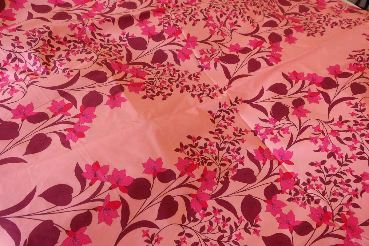 Sunset Bloom Floral Cotton Sateen Fabric – 2.19 yd