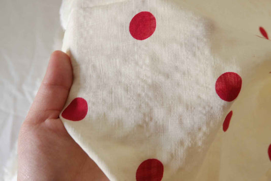 Red Polka Dot Jacquard Cotton – 1.6 yd