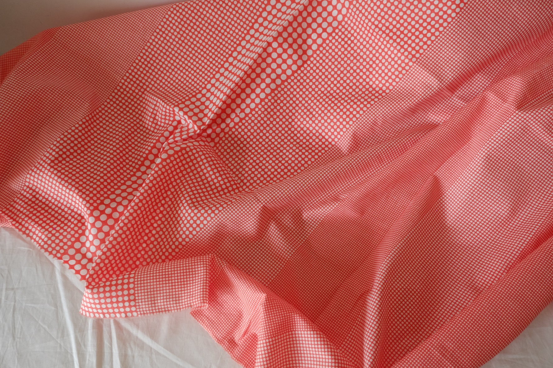 Coral Polka Dot Cotton Lawn Fabric – 1.64/2.2 yd