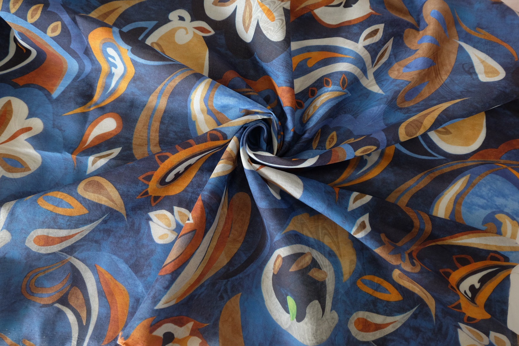 Blue Paisley Cotton Lawn – 3.28 yd