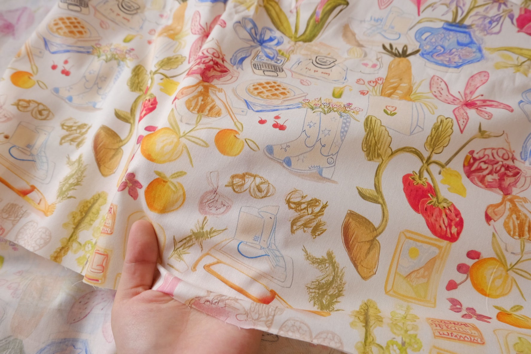 Storybook Garden Cotton Poplin Fabric - 2.19 yd