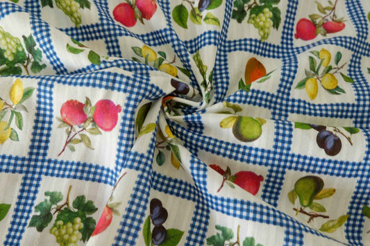 Fruit Check Textured Cotton Fabric – By the Yard