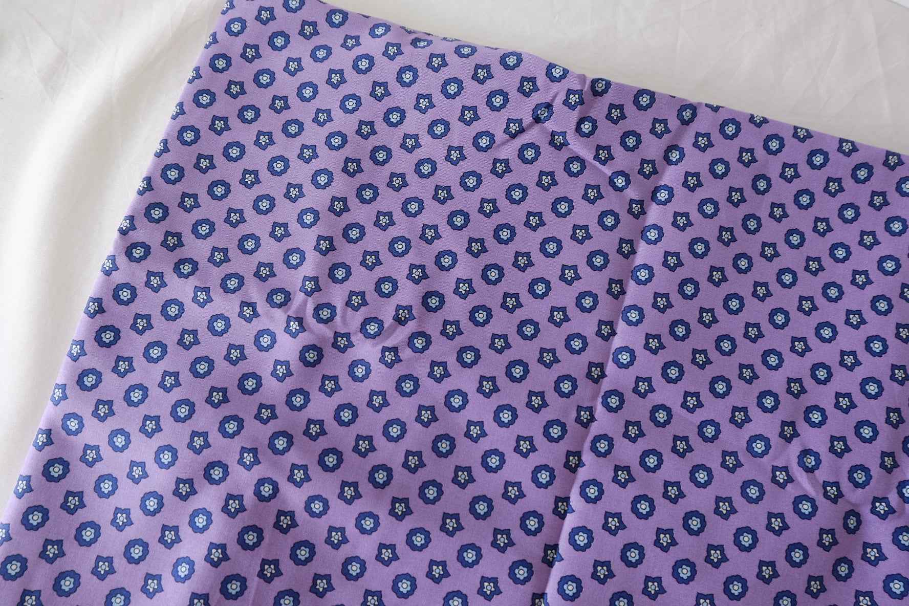 Purple Mini Floral Cotton Poplin Fabric – 2.2 yd