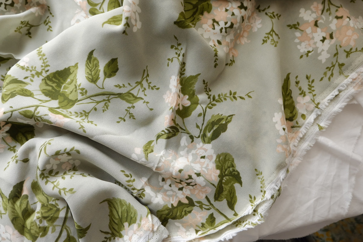 Sage Floral Cotton Viscose Blend – 3.3 yd