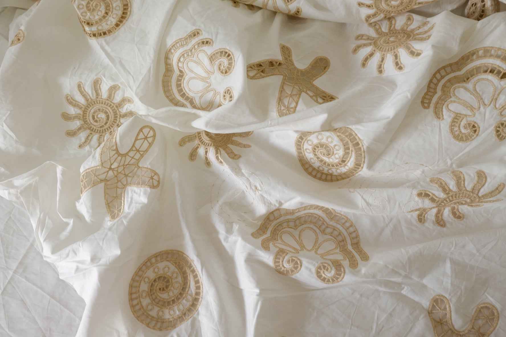 Seashell Eyelet Cotton Poplin — 1.75 yd