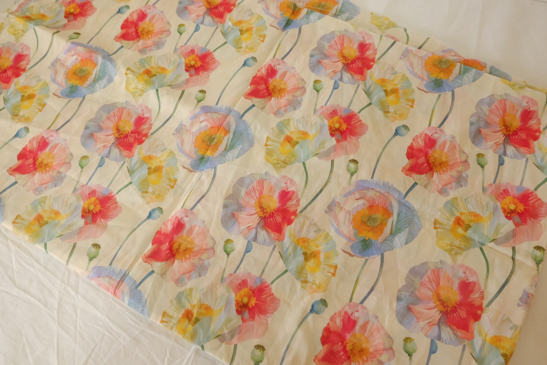 Watercolor Poppy Cotton Lawn Dress Fabric – 3.5 yd