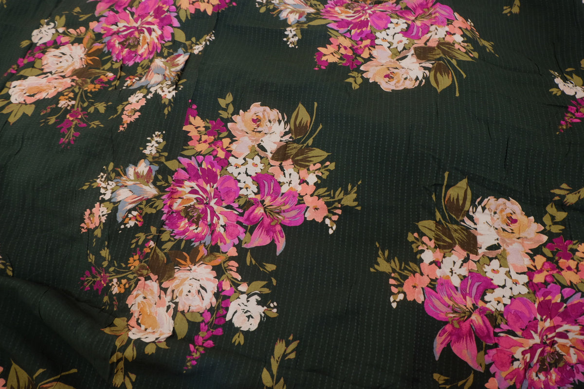 Midnight Rose Garden Tencel Cotton Blend – 4.27 yd