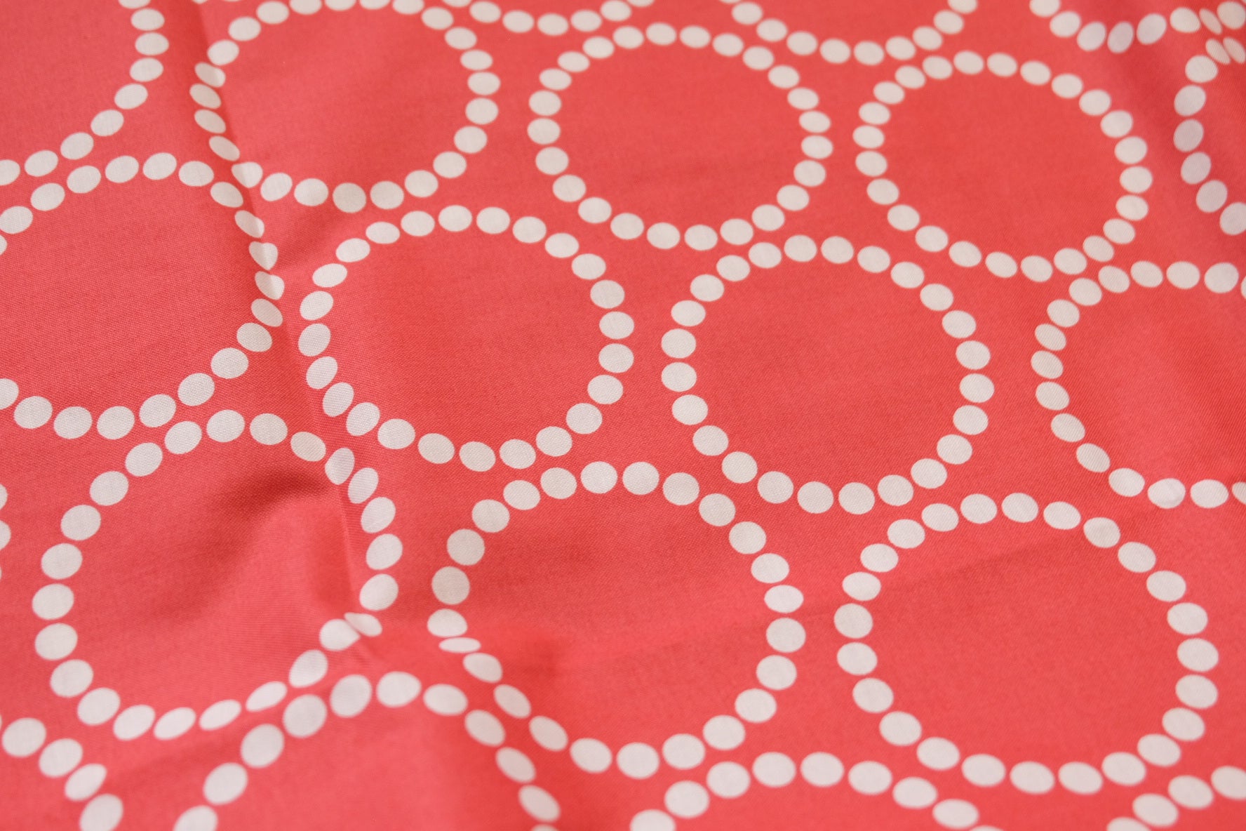 Coral Dot Ring Cotton Fabric – 2.2 Yards
