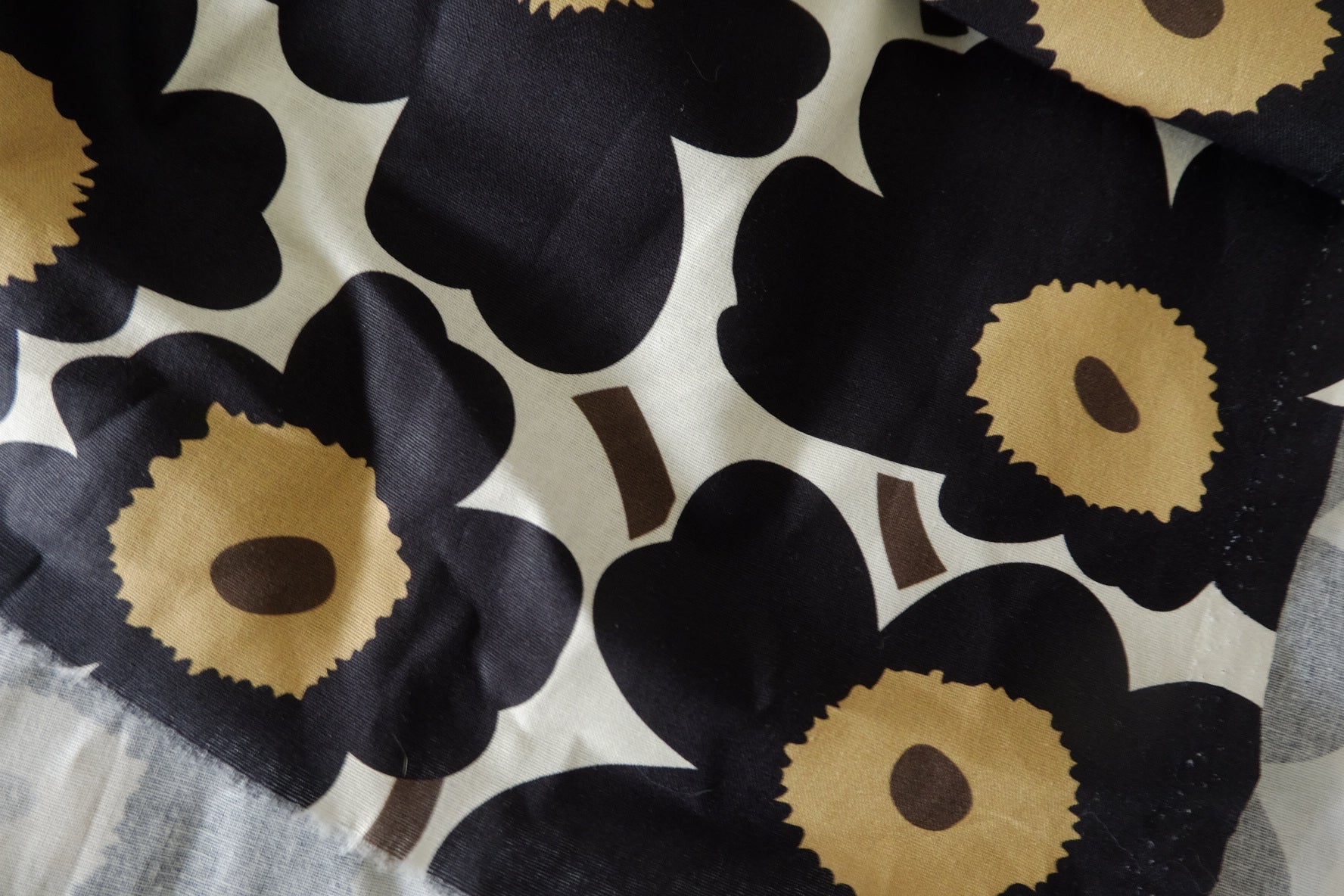 Retro Black Floral Cotton Fabric - 1.6 yd