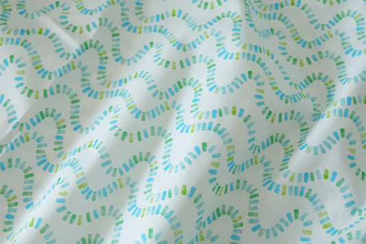 Aqua Loop Print Cotton Poplin – 2.2 yd