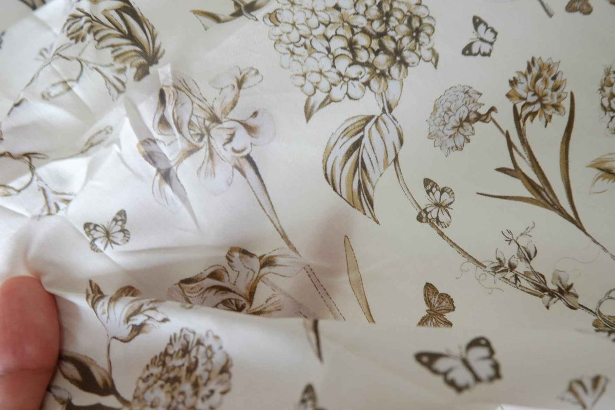 Sepia Botanical Cotton Poplin — 3.3 yd