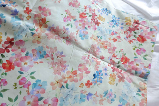 Watercolor Garden Cotton Poplin Fabric - 3.28 yd
