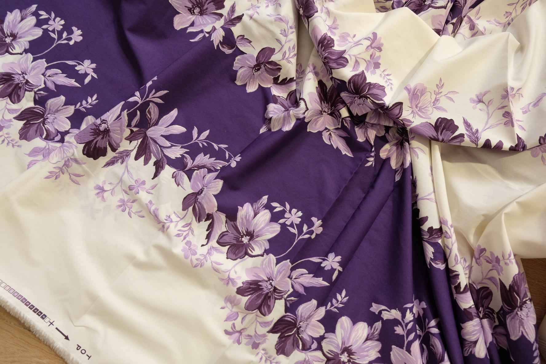 Purple Floral Cotton Poplin — 3.3 yd